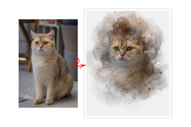 Watercolor Animal Art Photo Effect