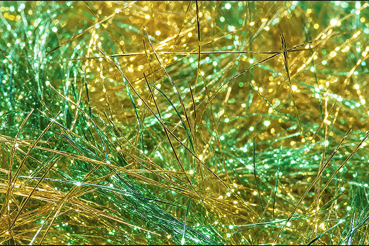 Gold and Green Tinsel Texture - Festive Shimmer Holiday Art