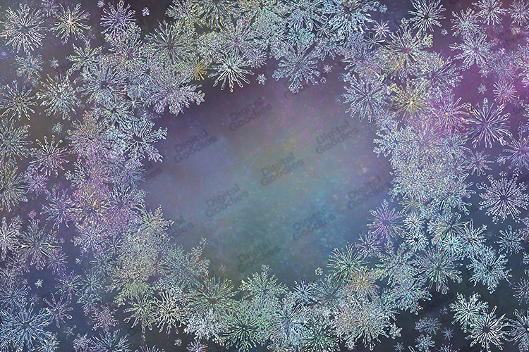 Holographic Snowflake Wreath - Galaxy Iridescent Winter Art