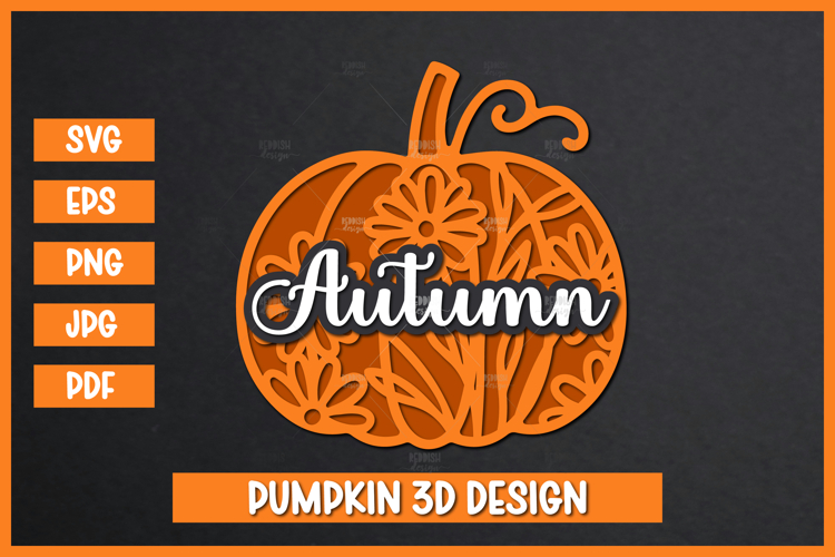3D Pumpkin Laser cut SVG, Autumn Pumpkin SVG