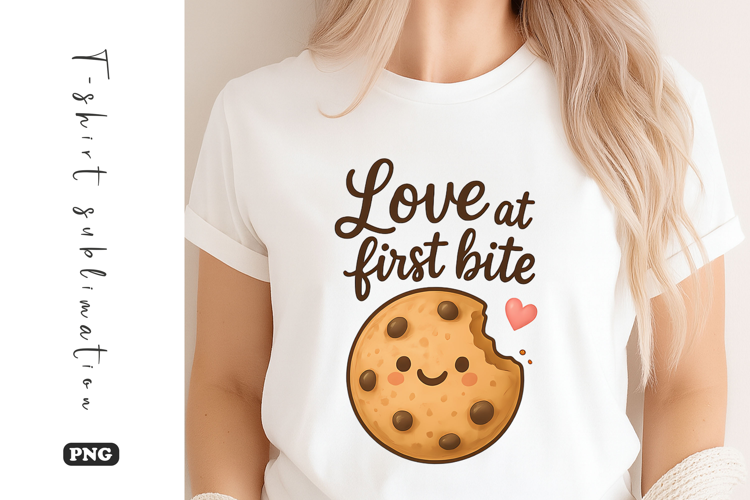 Love at First Bite Cookie Sublimation T-Shirt Design