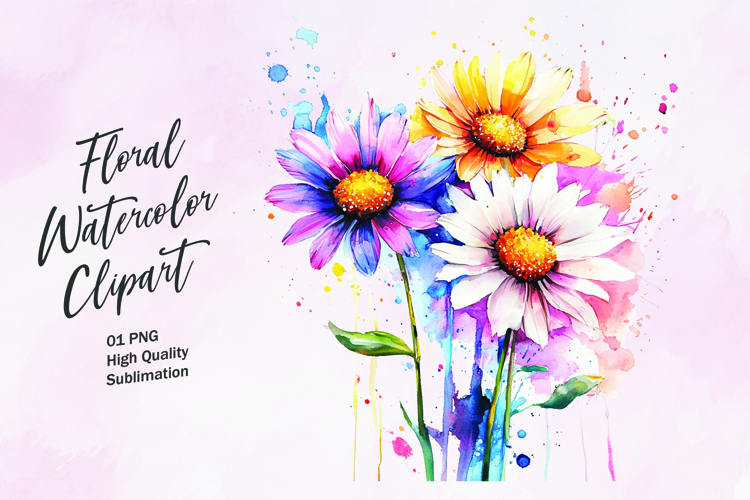 Watercolor Flowers Image 17
