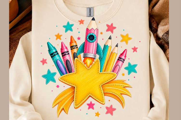 Rocket Star School Supplies PNG
