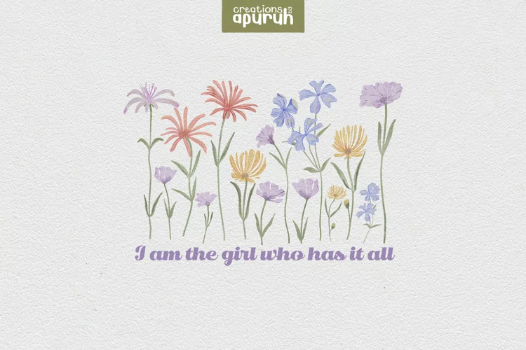 Floral "I AM" Affirmation Quotes T-Shirt Design 07