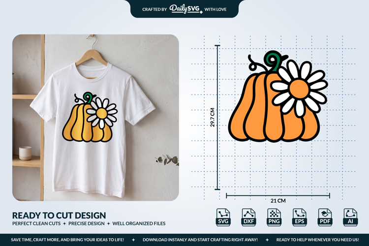 Pumpkin and Daisies SVG