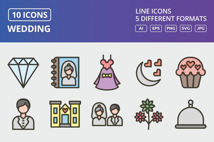 Vector Wedding Icon Set example image 1