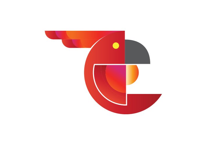 Parrot colorful vector logo template - Eps 10 example image 1