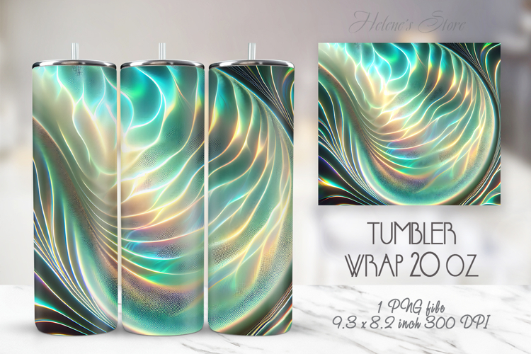 Bright green pearl tumbler 20oz wrap sublimation design png