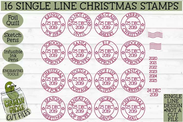 Foil Quill 16 Christmas Stamps
