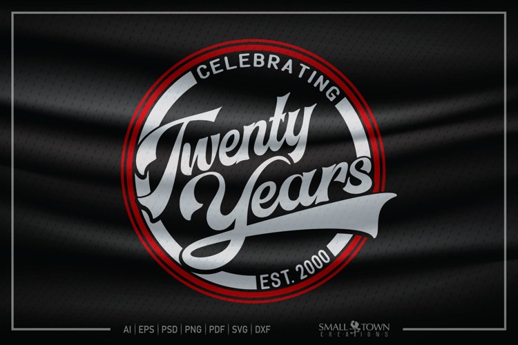 20 years, 2000, Twenty Years svg, 20th, PRINT, CUT, DESIGN example image 1
