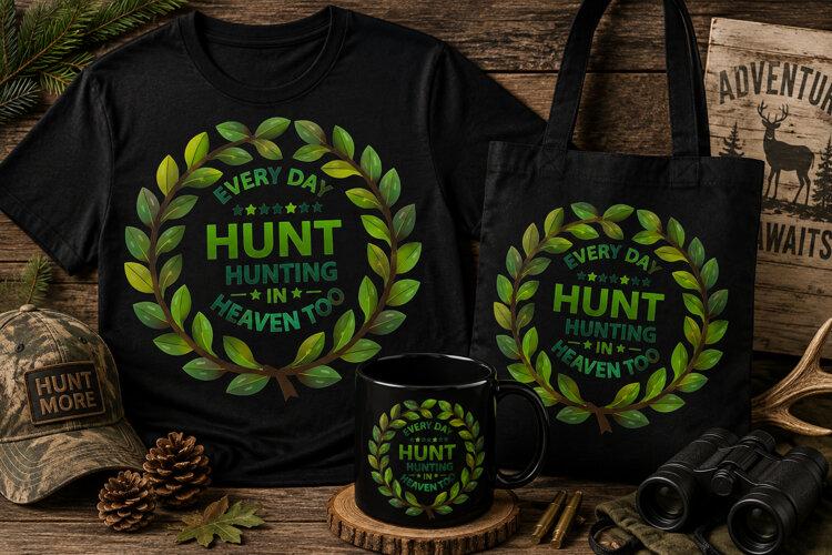 Every Day Hunt Hunting in Heaven Too PNG, Hunting Design example image 1