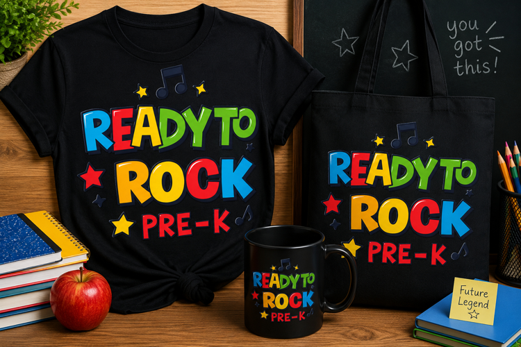 Ready to Rock Pre-K PNG | Preschool Music Teacher Design
