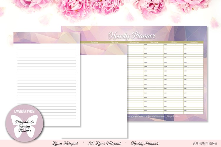 Lavender Prism Digital Notepads and Hourly Planner example image 1