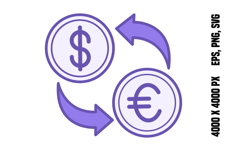 Colored Currency Exchange Icon