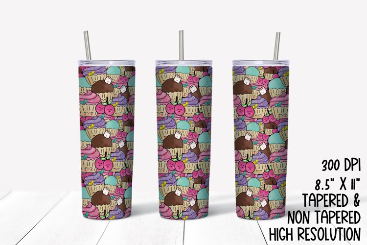 Kawaii Cupcake Sublimation Tumbler example image 1