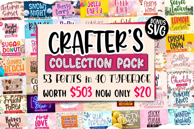 The Crafter's Collection Pack Font Bundle ! example image 1
