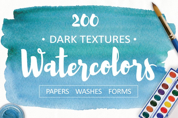 200 watercolor textures and backgrounds. Superbundle!