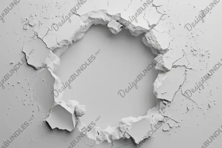 Broken Wall with a Hole Background Wallpaper