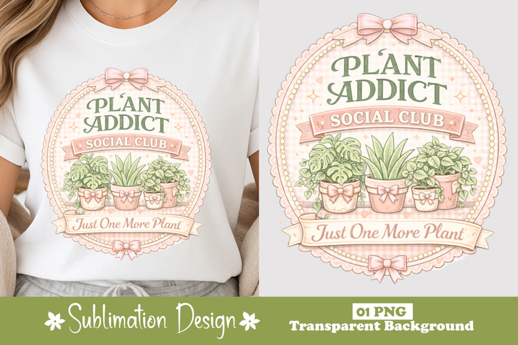Plant Addict Social Club Just One More Plant Sublimation
