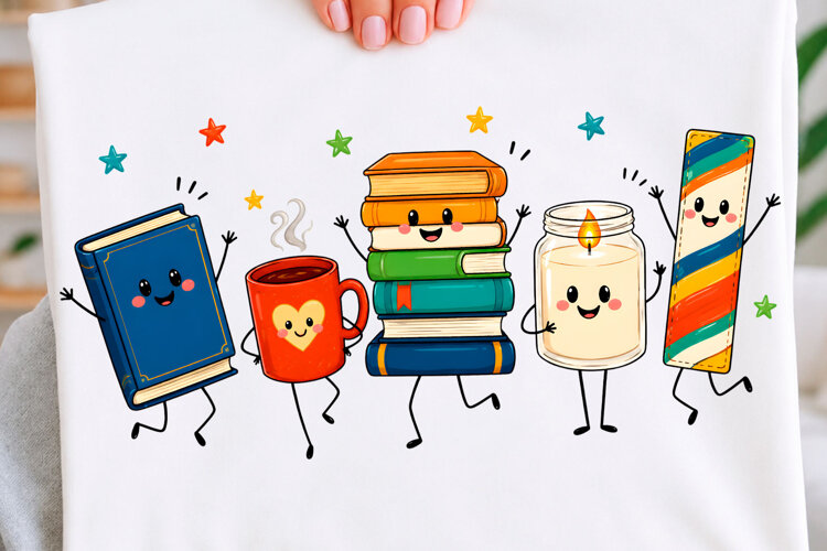 Cozy Book Lover Crew Trending Png example image 1