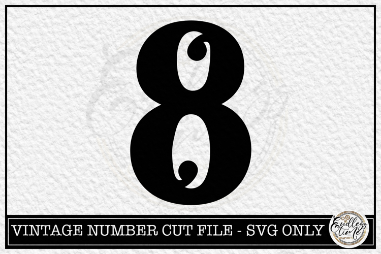 Vintage Number 8 SVG | Antique Postal Cancellation Number