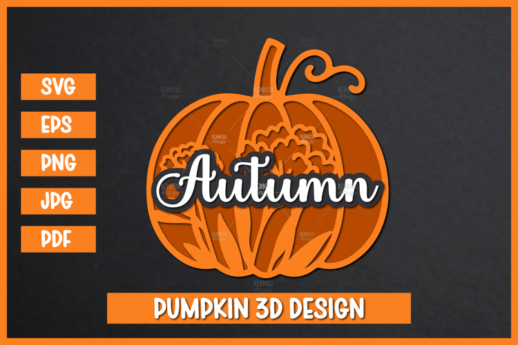 3D Pumpkin Laser cut SVG, Autumn Pumpkin SVG