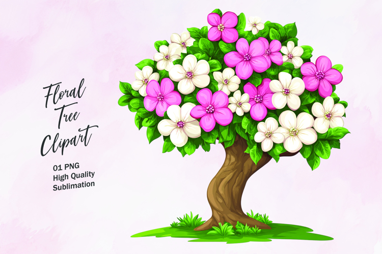 Floral tree clipart sublimation png