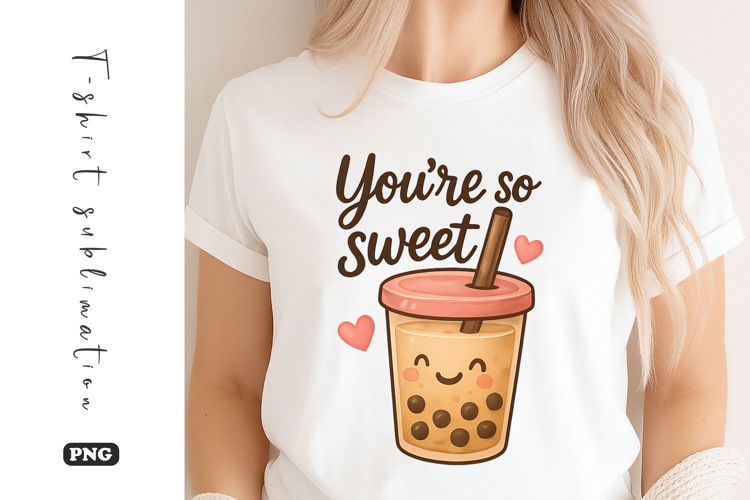 You’re So Sweet Bubble Tea Sublimation T-Shirt Design