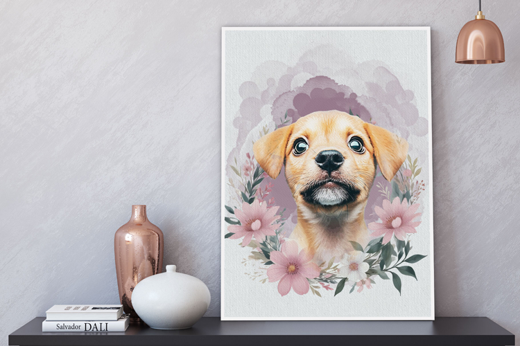 Flower Custom Watercolor Pet Art