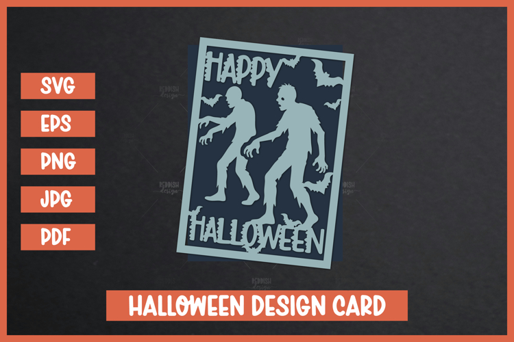 3D Halloween Greeting Card, Halloween SVG, Paper cut SVG