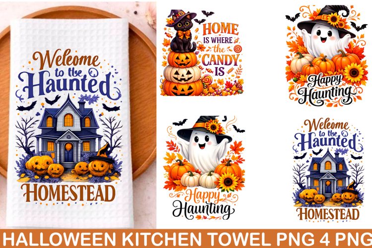 Halloween Kitchen Towel PNG, Funny Halloween PNG