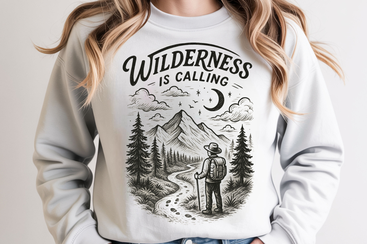 Wilderness Is Calling Mountain Hiking svg t-shirt design