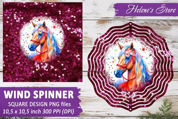 Christmas Horse Windspinner |Wind spinner sublimation design