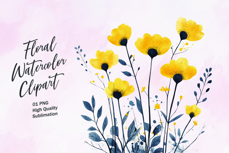 Watercolor Flowers Image 4