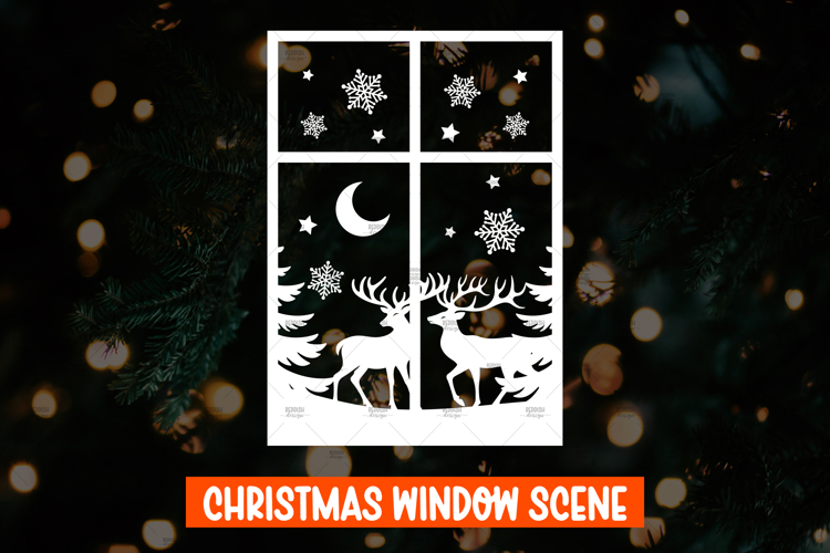 Christmas Window decal SVG, Christmas Window Display SVG