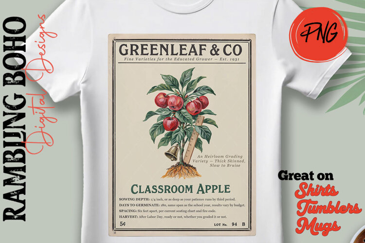 Classroom Apple Funny Teacher Seed Pkt example image 1