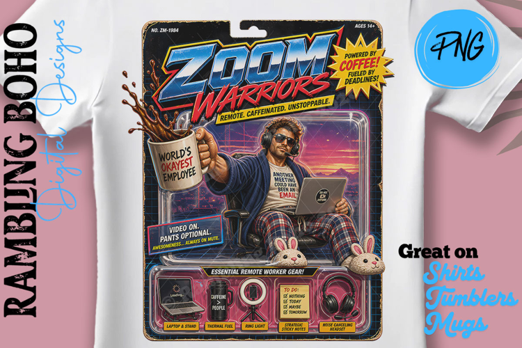Zoom Wariors Parody Retro Toy Card Remote Work From Home