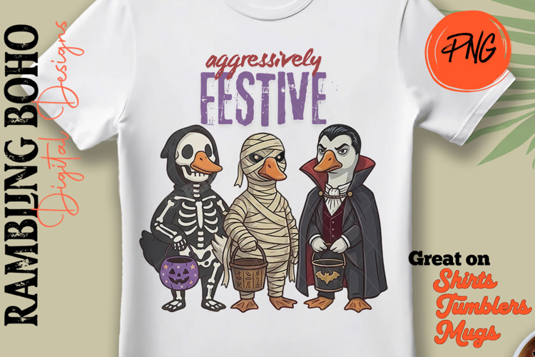 Aggressively Festive Halloween Goose Geese
