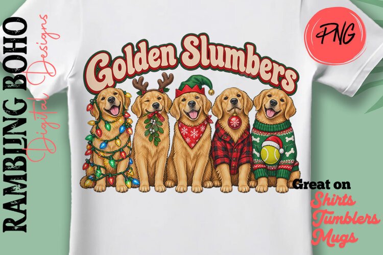 Golden Slumbers 5 Christmas Retriever Dogs example image 1