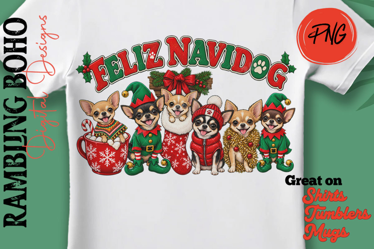 Feliz Navidog Pun 5 Christmas Chihuahuas