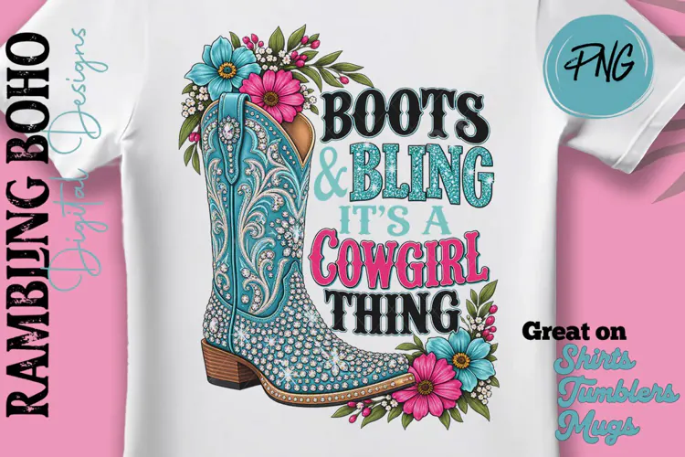 Boots & Bling It's A Cowgirl Thing Floral