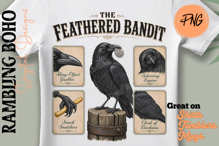 The Feathered Bandit Crow Parody Field Guide example image 1