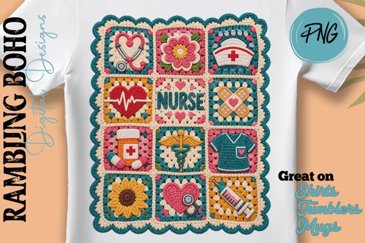 Knitted Nurse Crochet Grandma Hobby Blanket example image 1