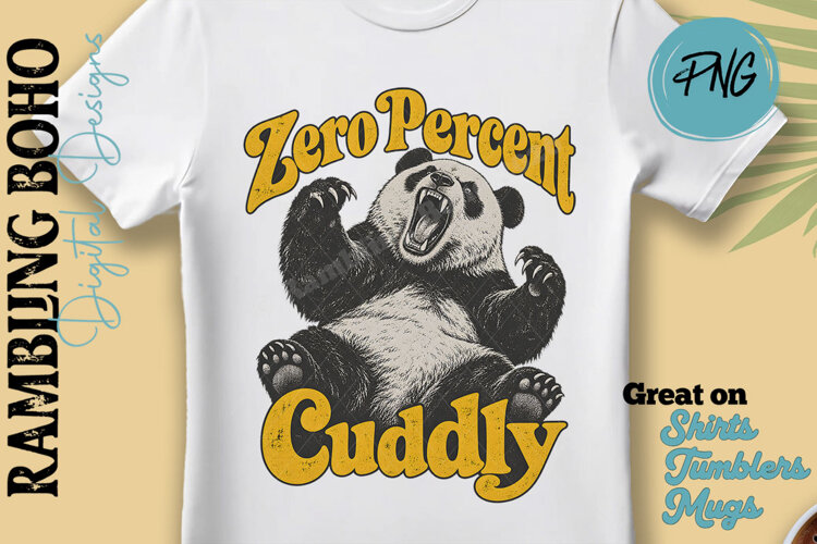 Zero Percent Cuddly Grumpy Panda Vintage example image 1