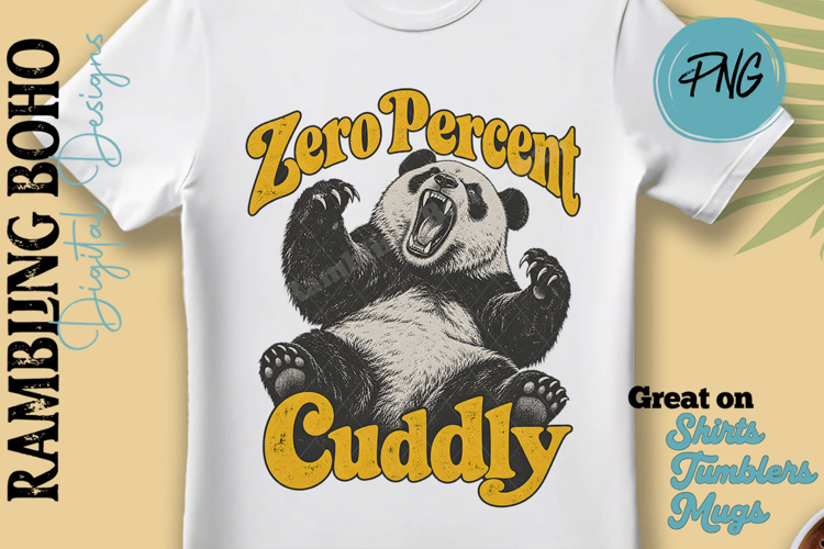 Zero Percent Cuddly Grumpy Panda Vintage