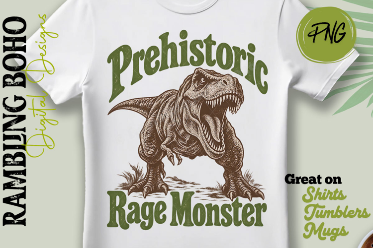 Prehistoric Rage MonsterVintage Retro Dinosaur