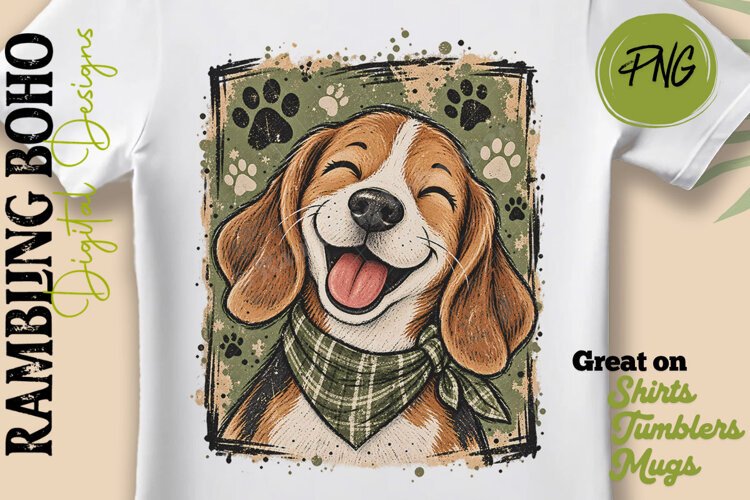 Happy Beagle Puppy Dog Vintage Dog Mom example image 1