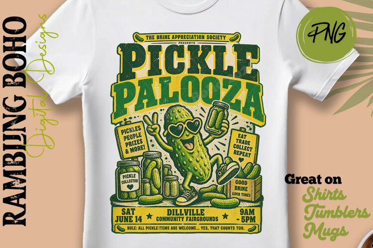 Pickle Palooza Retro Parody Poster Art example image 1