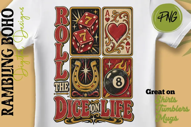 Roll The Dice On Life 8-Ball Luck Grid Pun