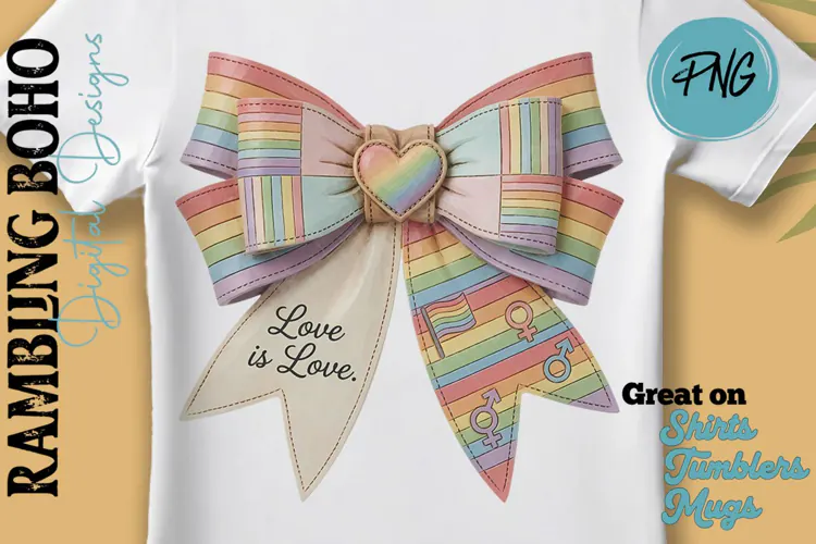 Love is Love Double Rainbow LGBTQ Bow